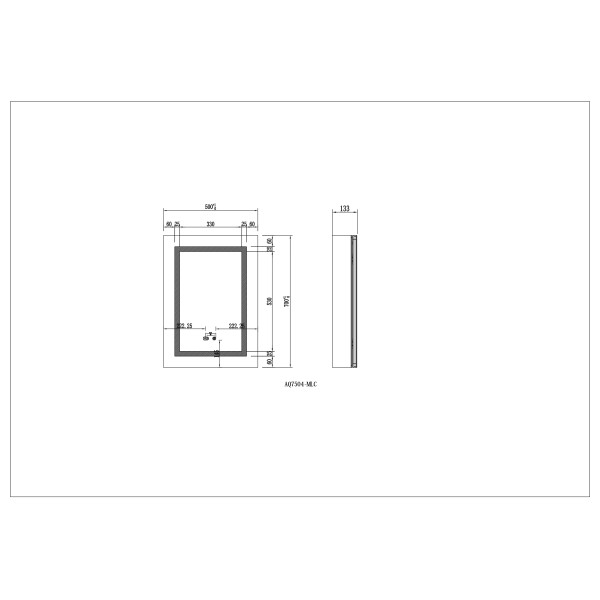 Шкаф зеркальный алюминиевый Aquatek с подсветкой 500x700x133 круговая подсветка, антизапотевание (AQ7504-MLC)