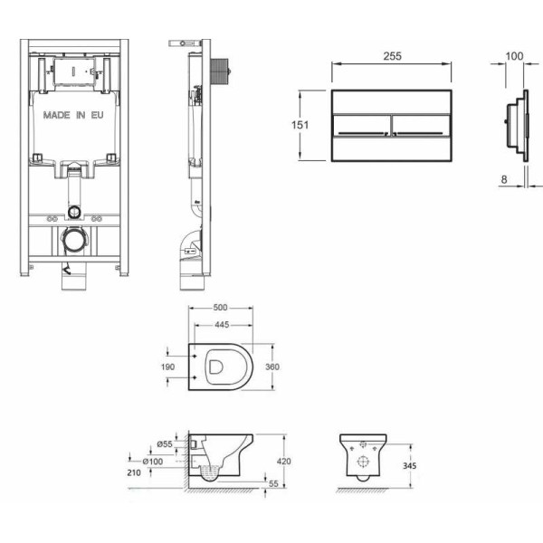 Комплект инсталляция с унитазом Jacob Delafon Elite с сиденьем Микролифт и клавишей смыва хром (E21742RU-00) Комплект инсталляция с унитазом Jacob Delafon Elite с сиденьем Микролифт и клавишей смыва хром (E21742RU-00)