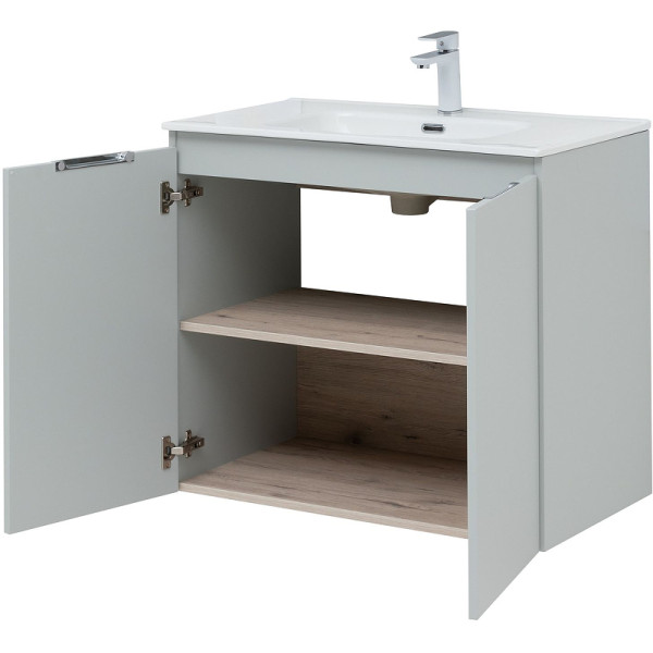 Тумба подвесная Aquanet Алвита New 80 2 дверцы, серый (00277528)