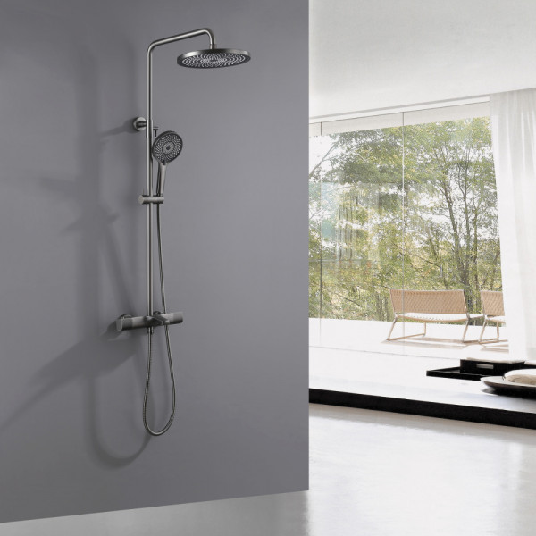 Душевая система Abber Thermostat с изливом никель (AF8516NGL)