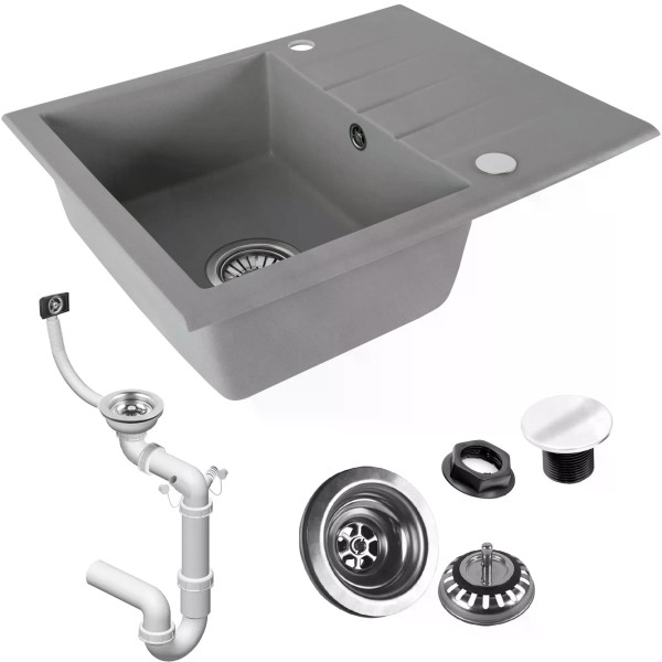 Мойка для кухни Rea north grey гранит 59,5x48,5x18 серая (ZLE-00128) Мойка для кухни Rea north grey гранит 59,5x48,5x18 серая (ZLE-00128)