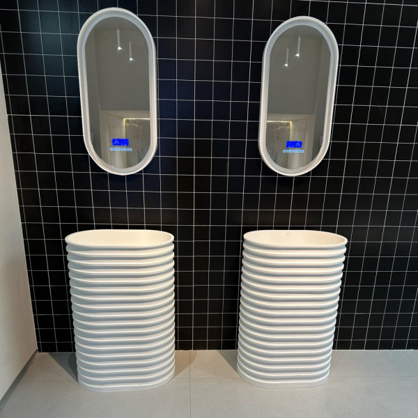 Раковина напольная Abber Stein 580x380 белый матовый (AS2550) Раковина напольная Abber Stein 580x380 белый матовый (AS2550)