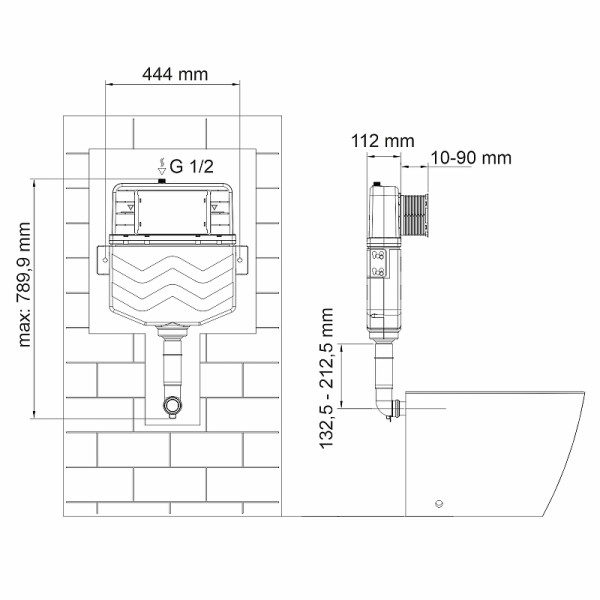Бачок WasserKRAFT Aller встраиваемый (10TLT.031.ME.BN01)