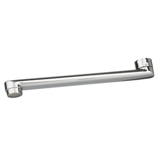 Излив Melodia для смесителя для ванны плоский L-образный с аэратором 25см (MKP20706P)