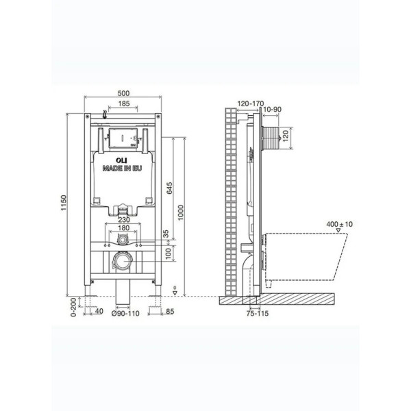 Инсталляция для унитаза с клавишей Oli Eco хром белый (886914SLO1)