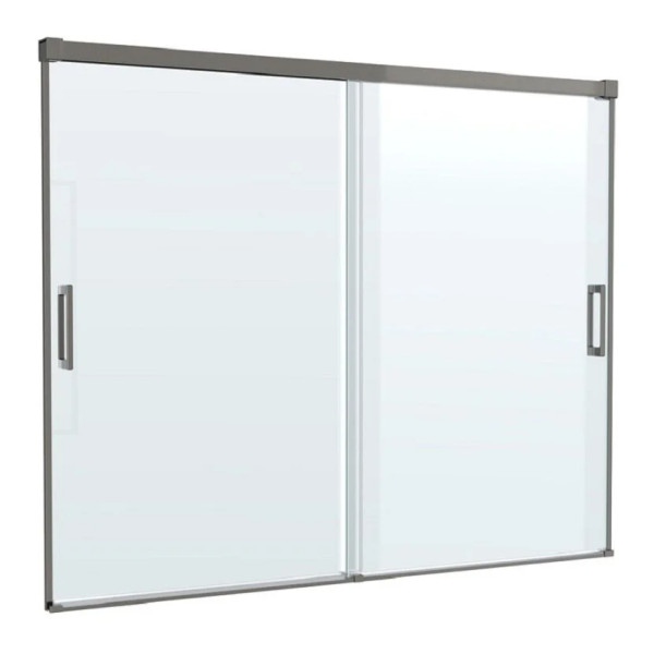 Душевая шторка для ванны Cezares Tandem-Soft 180x145 стекло прозрачное, профиль оружейная сталь (TANDEM-SOFT-VF-2-180/145-C-GM-IV)