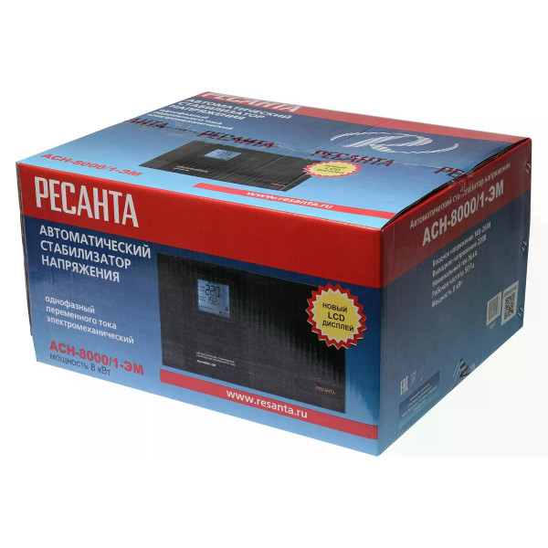 Стабилизатор напряжения Ресанта АСН-8000/1-ЭМ (63/1/7)
