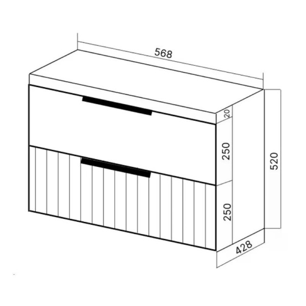 Тумба подвесная Viant Сицилия (Moduo 60) 42,8х56,8х52 капучино (VSIC60MDCAP-T2YP)