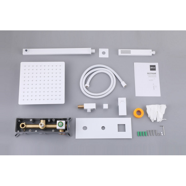 Душевая система Abber Daheim  белый матовый (AF8218W)