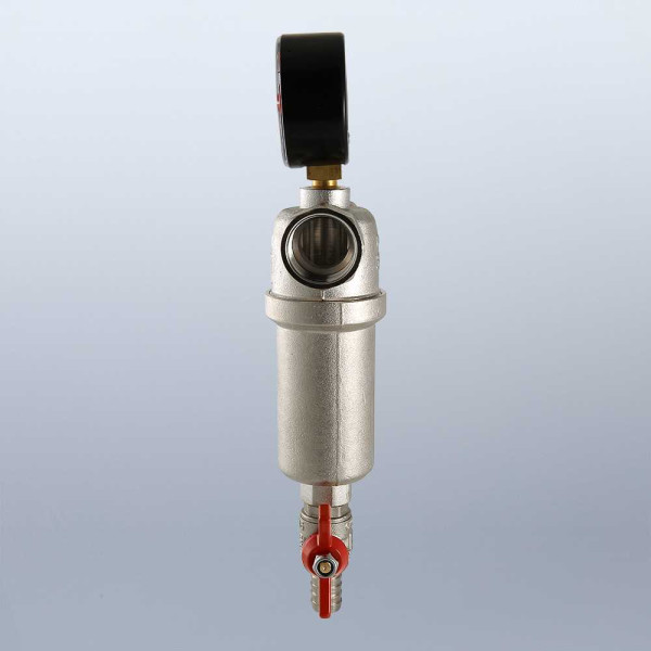 Фильтр с манометром самоочищающийся Valtec 1/2" (VT.389.N.04) Фильтр с манометром самоочищающийся Valtec 1/2" (VT.389.N.04)