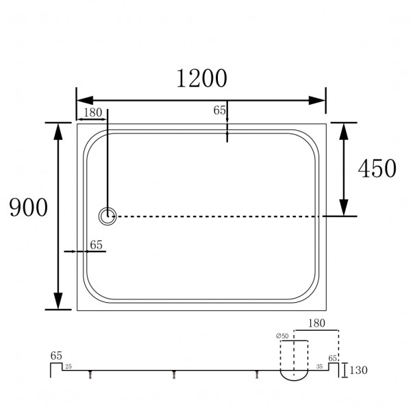Душевой поддон Abber 120x130x90 белый (AD3C129)