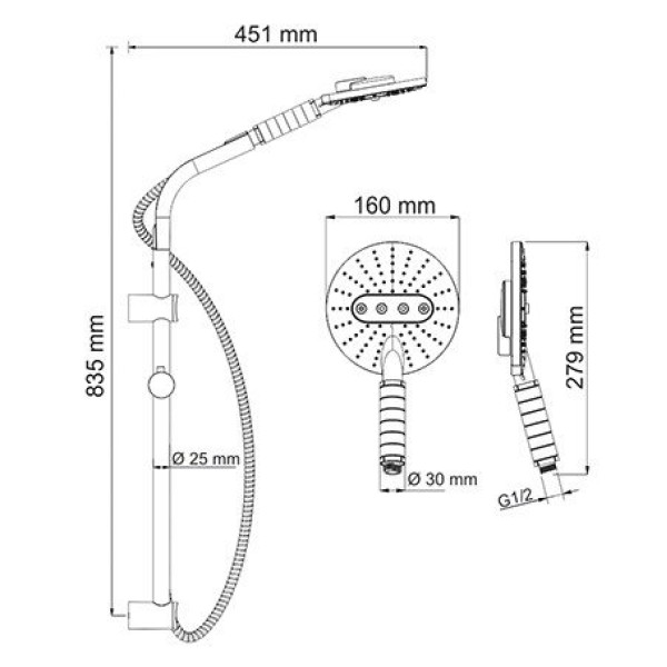 Душевой гарнитур WasserKRAFT (A044)