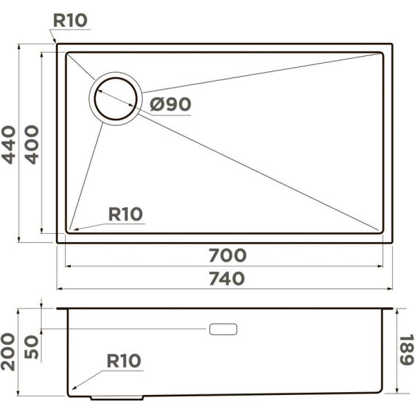 Мойки врезные Omoikiri Taki 74-U/IF-LG Side-L 74х44 cветлое золото (4997472)