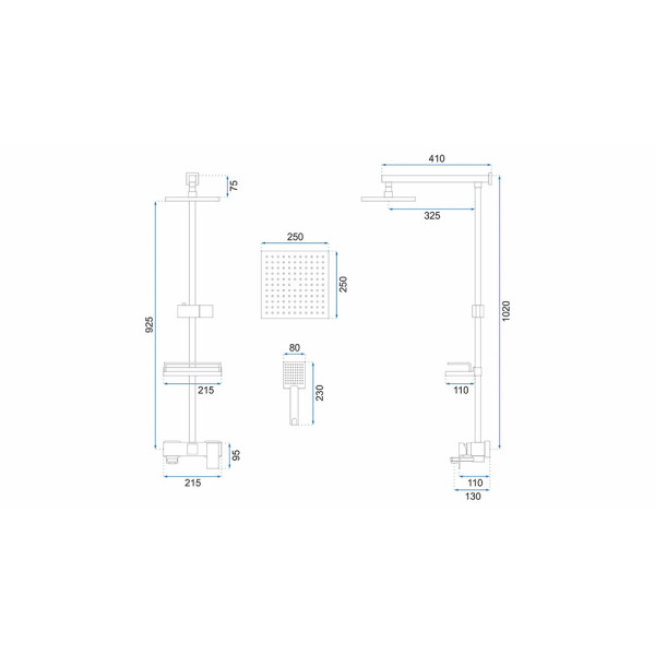 Душевая система с изливом REA Jack Black (REA-P7009) Душевая система с изливом REA Jack Black (REA-P7009)