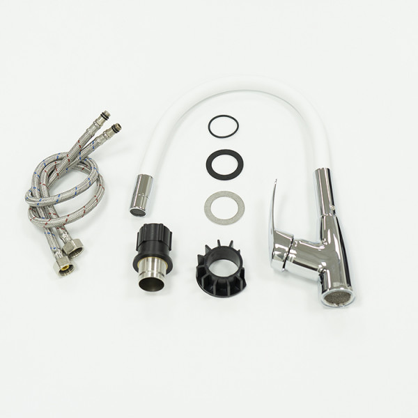 Смеситель для кухни Lemark Linara хром/белый (LM0415C-White)