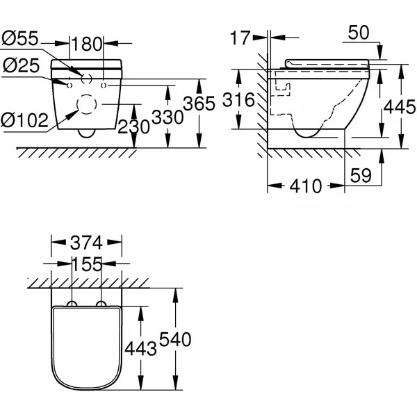 Унитаз подвесной Grohe Euro Ceramic (белый) Унитаз подвесной Grohe Euro Ceramic (белый)