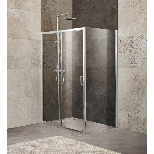 Душевой уголок BelBagno Unique 110x100x190 стекло прозрачное, профиль хром (UNIQUE-AH-1-110/125-10-C-Cr)