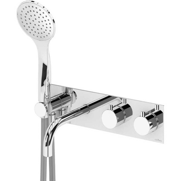 Смеситель для ванны и душа встраиваемый Cezares CZR термостатический с ручным душем, хром (CZR-B-VDM2-T-01) Смеситель для ванны и душа встраиваемый Cezares CZR термостатический с ручным душем, хром (CZR-B-VDM2-T-01)