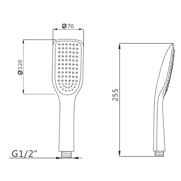 Душевая лейка Melodia 1 функция 120х70 хром/серый (MKP20434)