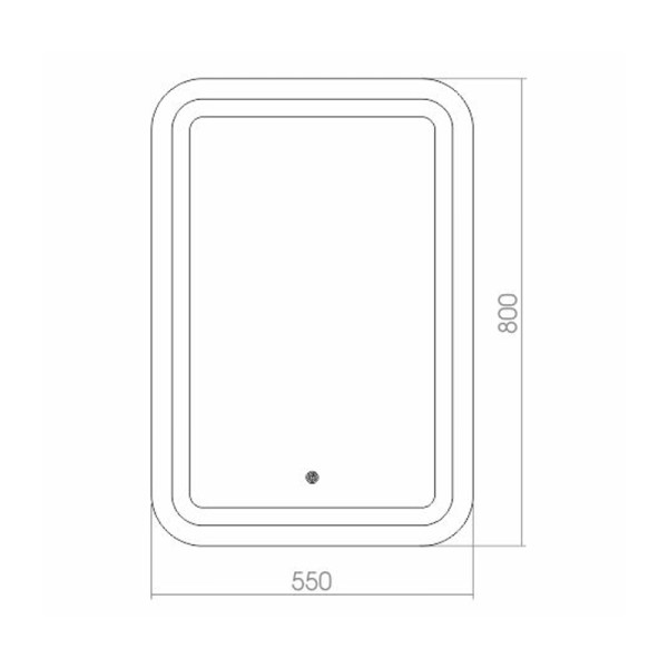 Зеркало Azario Мальта-2 550х800 c подсветкой и диммером, сенсорный выключатель, подогрев (ФР-00001215)