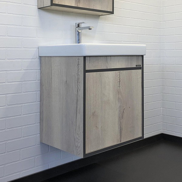 Тумба подвесная с раковиной Comforty Вена 550x450x610 дуб дымчатый (00-00008928)