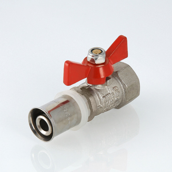 Кран 16х1/2"В шаровый пресс Valtec (красная бабочка) VT.242.N.1604