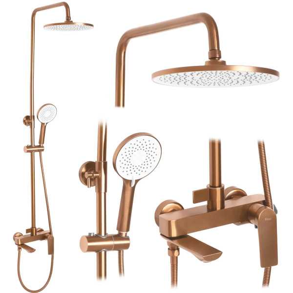 Душевая система с изливом Rea Avalon Copper mat (REA-P2418) Душевая система с изливом Rea Avalon Copper mat (REA-P2418)