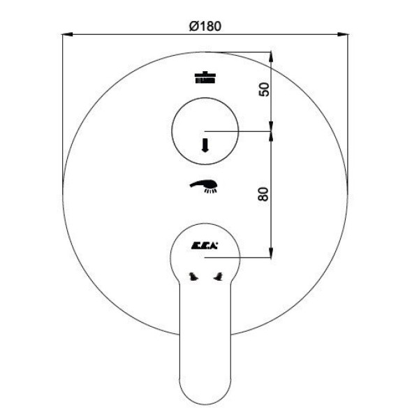 Смеситель для ванны и душа E.C.A. Nita внешняя часть хром (102167208EX-YDE)