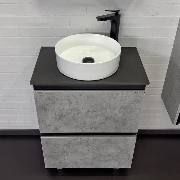 Тумба подвесная с раковиной Comforty Эдинбург 600x400x950 дуб светлый/черный (00-00004767) Тумба подвесная с раковиной Comforty Эдинбург 600x400x950 дуб светлый/черный (00-00004767)