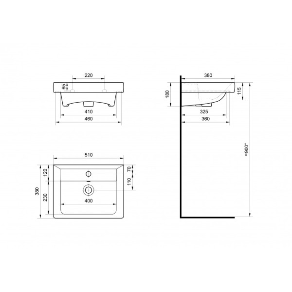 Раковина мебельная Santek Тигода 506x380x170 белая (1WH302128) Раковина мебельная Santek Тигода 506x380x170 белая (1WH302128)