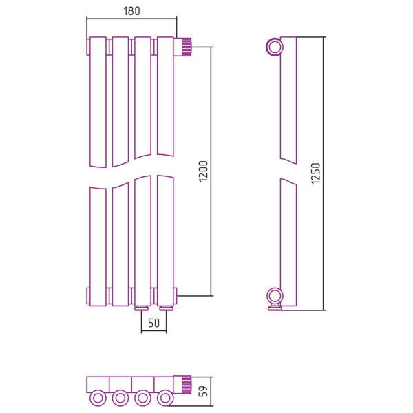 Дизайн-радиатор Сунержа Эстет-0 EU50 правый 1200*180 4 секции хром (00-0321-1204) Дизайн-радиатор Сунержа Эстет-0 EU50 правый 1200*180 4 секции хром (00-0321-1204)