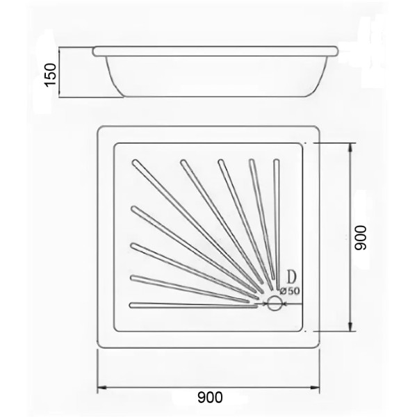 Душевой поддон Loranto 90x90x150 белый (LG90B) Душевой поддон Loranto 90x90x150 белый (LG90B)