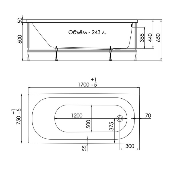 Экран фронтальный 1ACReal Tokyo 170 белый (FPA-TY1775X0-00M)