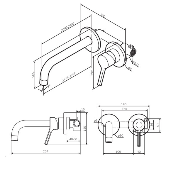 Смеситель для раковины AM.PM X-Joy черный (F85B72622)