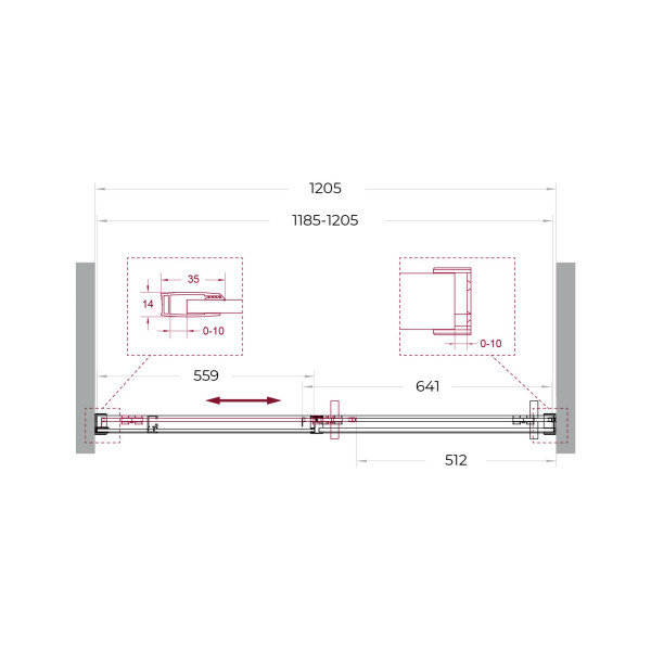 Душевая дверь BelBagno Soft Close-1 120x200 стекло прозрачное, профиль оружейная сталь матовая (SOFT_CLOSE-1-BF-1-120-C-GM)