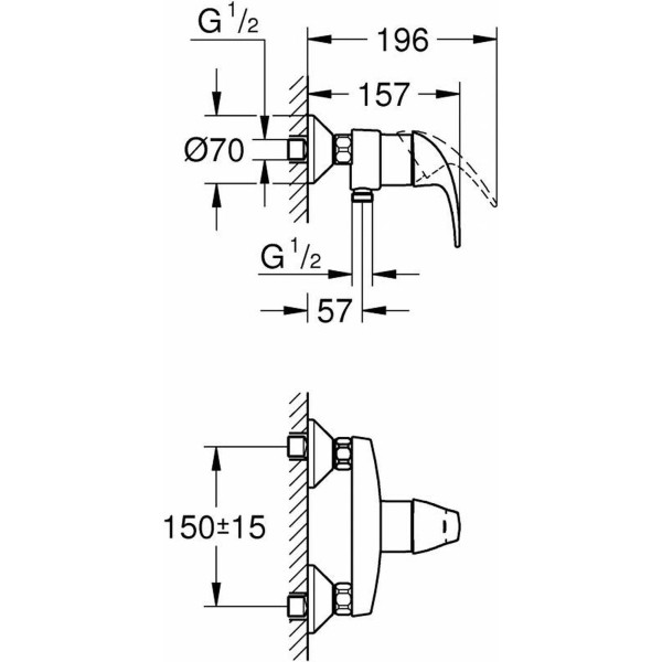 Смеситель для душа Grohe Start Curve (23767000) Смеситель для душа Grohe Start Curve (23767000)
