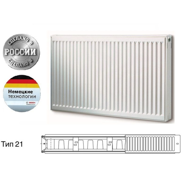 Радиатор стальной Buderus 500*2000 тип 21 Logatrend K-Profil боковое подключение (7724104520)