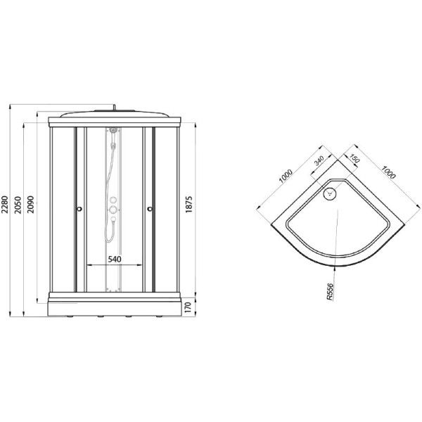 Душевая кабина Triton Лайт A 100х100 стекло градиент ДН4
