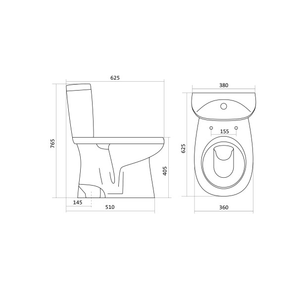 Унитаз напольный Santek Анимо 625х360х765 (1WH110038)