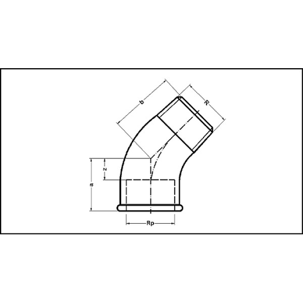 Отвод 1 1/4" 45° ВН Sanha тип 40# (чугун оцинкованный) (940114V#) Отвод 1 1/4" 45° ВН Sanha тип 40# (чугун оцинкованный) (940114V#)