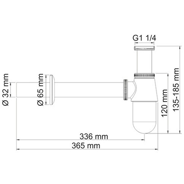 Сифон для раковины WasserKRAFT хром (A071)