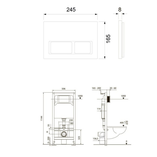 Инсталляция для унитаза Tece TeceSpring с клавишей черная матовая (S401204)