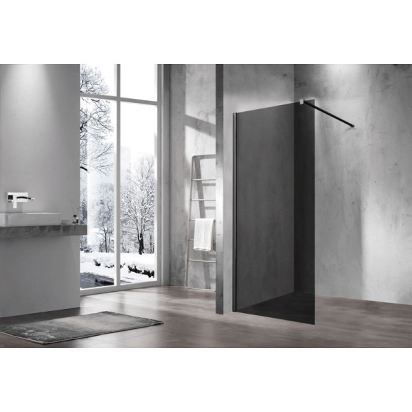 Душевая перегородка Vincea Walk-In 900х2000 стекло тонированное, профиль черный (VSW-1H900CGB)