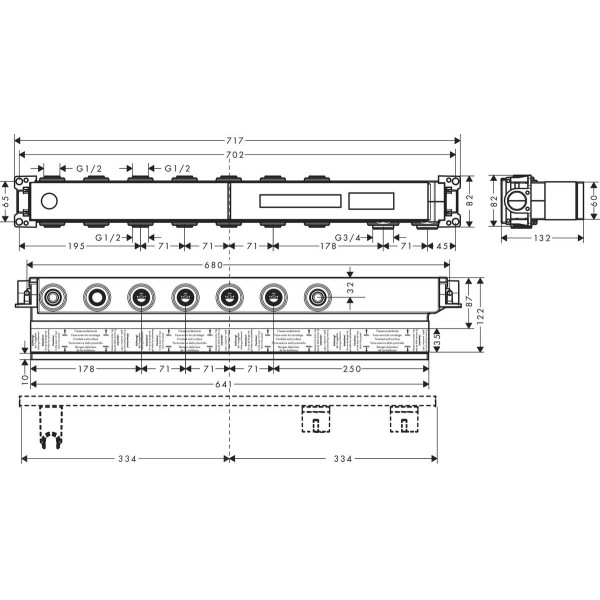 Скрытая часть для смесителя Hansgrohe RainSelect G 3/4"