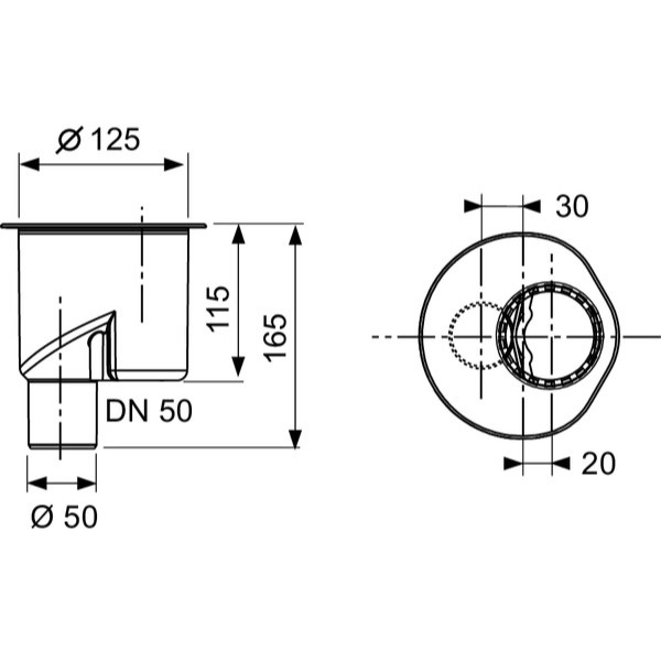 Сифон Tece DN 50 drainline вертикальный (650003)