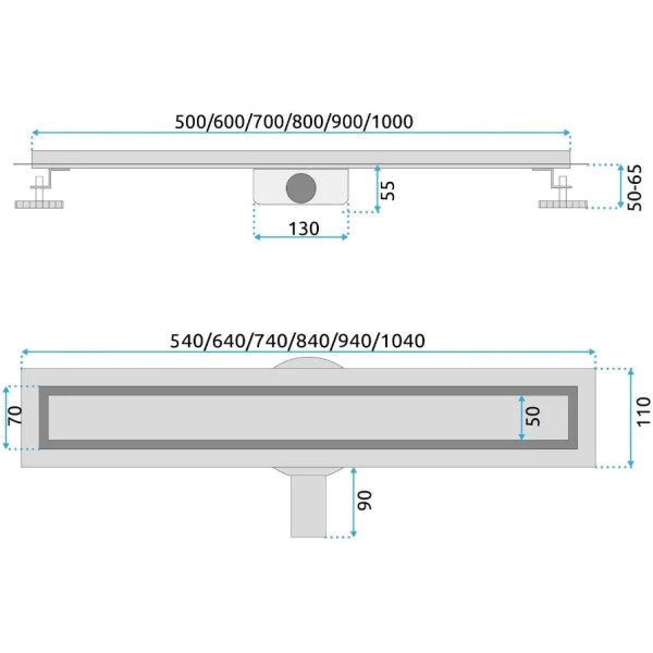 Лоток душевой Rea Neox pro 800 gold золото глянец. (REA-G2740)