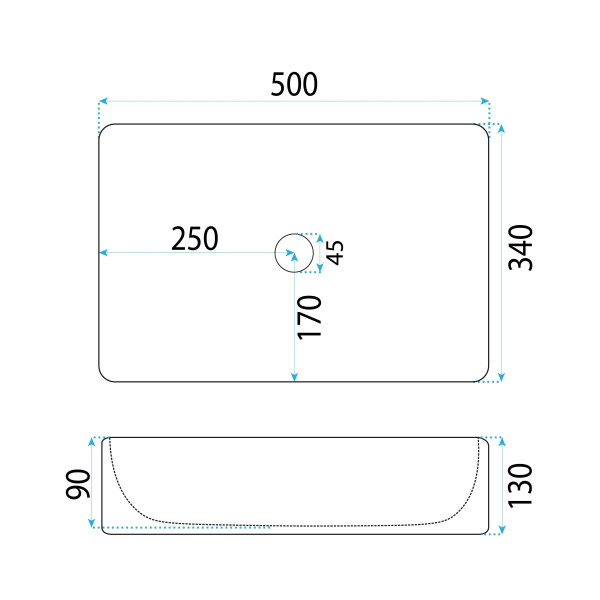 Раковина накладная REA Florella 50x34x13 белая (REA-U6621)