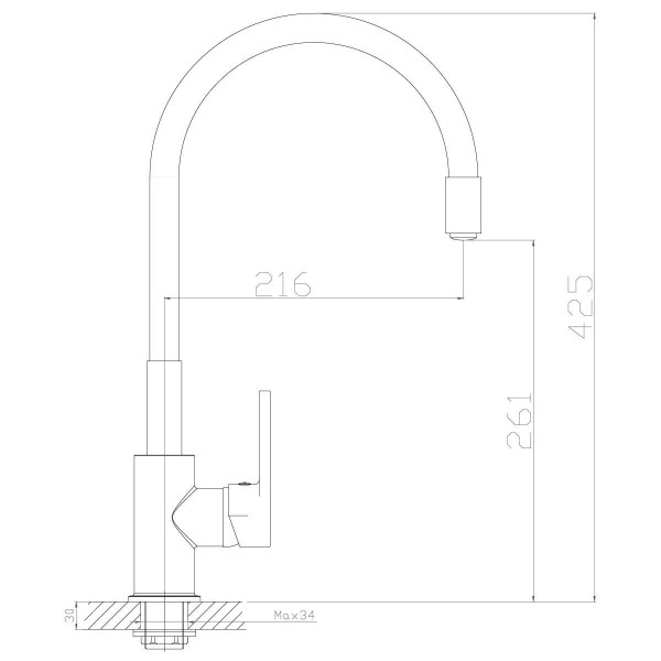 Смеситель для кухни Rossinka Z35-35U с гибким изливом (Z35-35U-White)