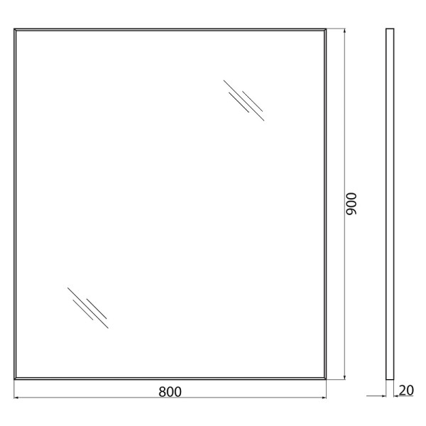 Зеркало BelBagno SPC-AL 80x90 (SPC-AL-800-900)