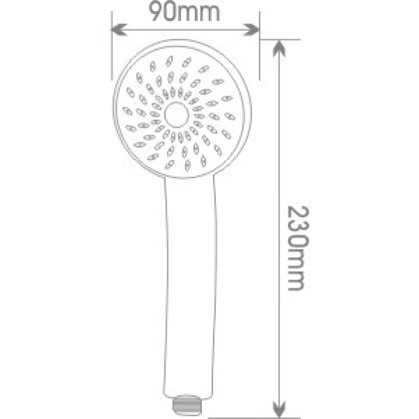 Душевая лейка Melodia 1 функция d90 L230 хром/серый (MKP20536)